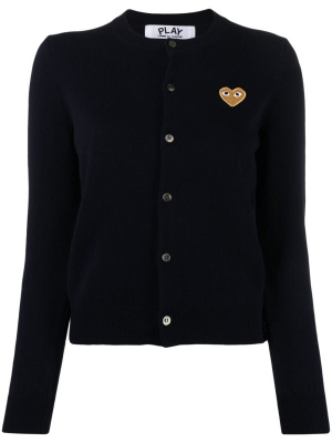 

Embroidered heart wool-knit cardigan, Comme Des Garçons Play Embroidered heart wool-knit cardigan