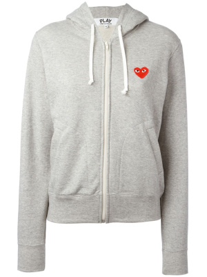 

Heart-appliqué cotton hoodie, Comme Des Garçons Play Heart-appliqué cotton hoodie