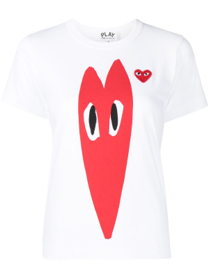

Signature heart-print T-shirt, Comme Des Garçons Play Signature heart-print T-shirt