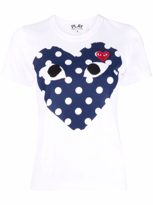 

Heart logo printed T-shirt, Comme Des Garçons Play Heart logo printed T-shirt