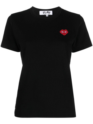 

Pixel heart embroidery T-shirt, Comme Des Garçons Play Pixel heart embroidery T-shirt