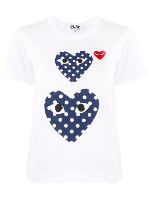 

Heart-print crew neck T-shirt, Comme Des Garçons Play Heart-print crew neck T-shirt