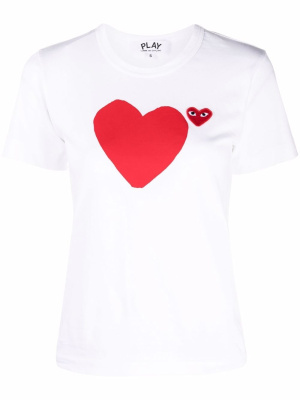 

Signature heart logo-patch T-shirt, Comme Des Garçons Play Signature heart logo-patch T-shirt