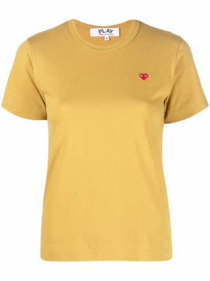 

Cotton embroidered-logo T-shirt, Comme Des Garçons Play Cotton embroidered-logo T-shirt