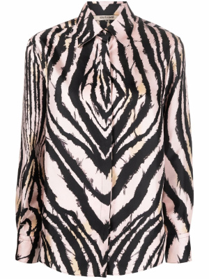 

Zebra-print silk shirt, Roberto Cavalli Zebra-print silk shirt