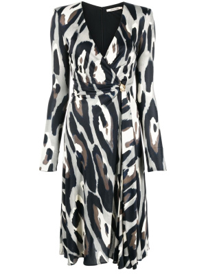 

Animal-print wrap midi dress, Roberto Cavalli Animal-print wrap midi dress