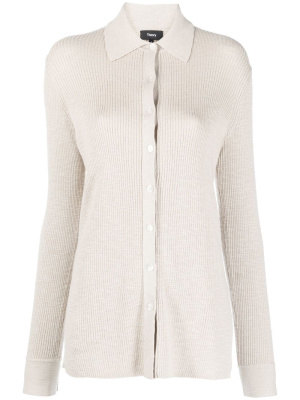 

Ribbed long-sleeve polo shirt, Theory Ribbed long-sleeve polo shirt