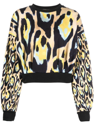 

Animal-print cropped sweatshirt, Roberto Cavalli Animal-print cropped sweatshirt