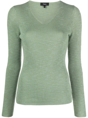 

Ribbed knit V-neck jumper, Theory Ribbed knit V-neck jumper