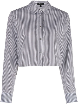 

Vertical-stripe print cropped shirt, Theory Vertical-stripe print cropped shirt