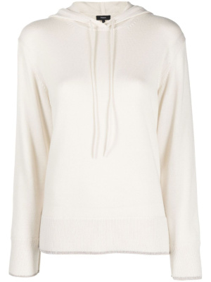 

Knitted cotton-blend hoodie, Theory Knitted cotton-blend hoodie