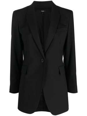 

Long-line single-breasted button blazer, Theory Long-line single-breasted button blazer