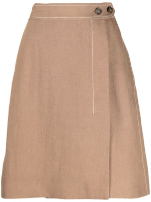 

Contrast-stitch wrap skirt, Paul Smith Contrast-stitch wrap skirt