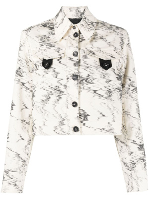 

Marbled-pattern cropped jacket, Paul Smith Marbled-pattern cropped jacket