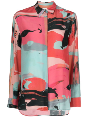 

Marbled-pattern silk shirt, Paul Smith Marbled-pattern silk shirt