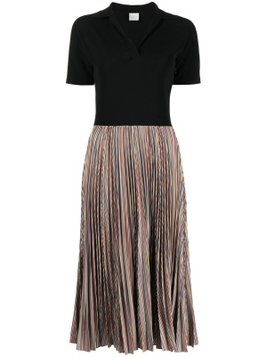 

Pleated-panel detail dress, Paul Smith Pleated-panel detail dress