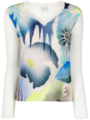 

Floral-print V-neck jumper, Paul Smith Floral-print V-neck jumper
