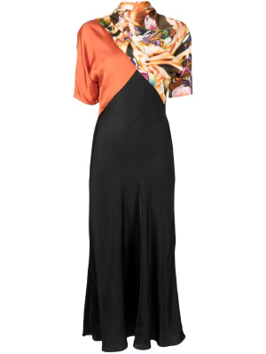 

Draped-detail long dress, Paul Smith Draped-detail long dress