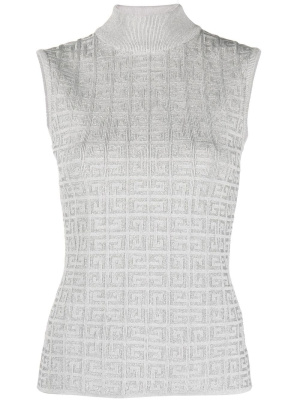 

Monogram-jacquard sleeveless knit top, Givenchy Monogram-jacquard sleeveless knit top