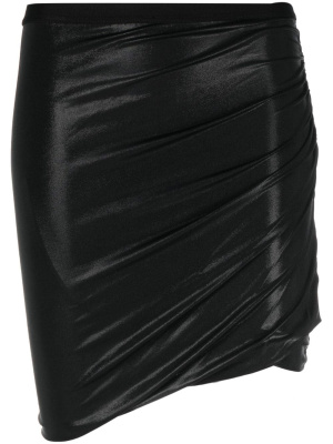 

Glossy ruched mini skirt, Rick Owens Lilies Glossy ruched mini skirt