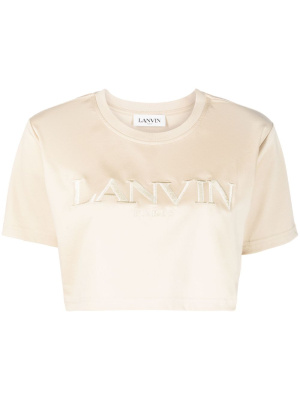 

Embroidered-logo cropped T-shirt, Lanvin Embroidered-logo cropped T-shirt
