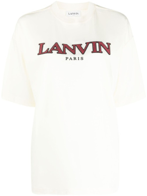 

Logo-embroidered cotton-jersey T-shirt, Lanvin Logo-embroidered cotton-jersey T-shirt