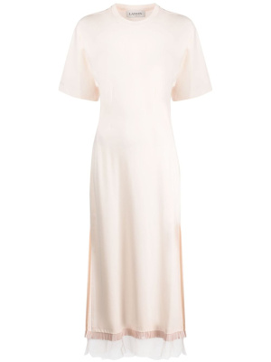 

Fringed-hem midi T-shirt dress, Lanvin Fringed-hem midi T-shirt dress