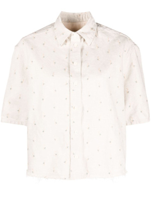 

Embroidered boxy denim shirt, Lanvin Embroidered boxy denim shirt