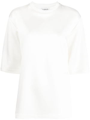 

Embroidered-logo satin T-shirt, Lanvin Embroidered-logo satin T-shirt