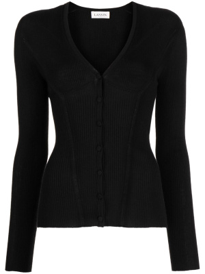 

V-neck ribbed-knit cardigan, Lanvin V-neck ribbed-knit cardigan