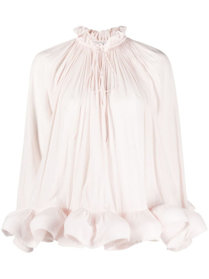 

Ruffle-trim pleated blouse, Lanvin Ruffle-trim pleated blouse