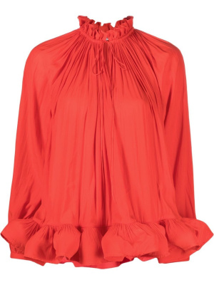 

Ruffled gathered blouse, Lanvin Ruffled gathered blouse