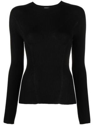 

Long-sleeve ribbed-knit top, Lanvin Long-sleeve ribbed-knit top