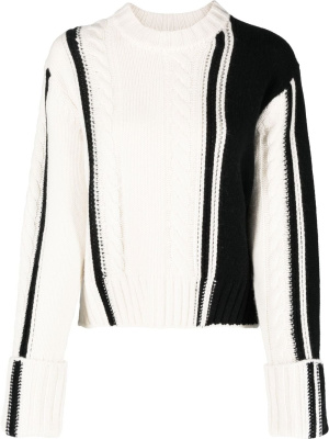 

Stripe-detail knit sweater, Loulou Studio Stripe-detail knit sweater