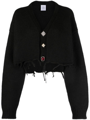 

Embellished-button cropped cardigan, VETEMENTS Embellished-button cropped cardigan