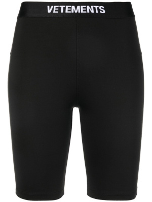

Logo-waistband cycling shorts, VETEMENTS Logo-waistband cycling shorts