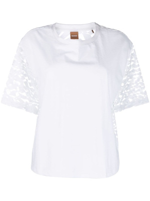 

Lace-detail crew-neck T-shirt, BOSS Lace-detail crew-neck T-shirt