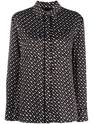 

Monogram-print long-sleeve shirt, BOSS Monogram-print long-sleeve shirt