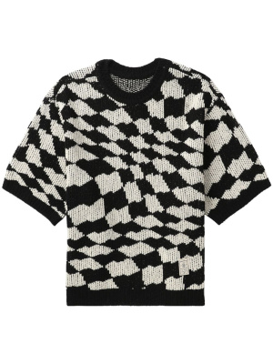 

Check-print knitted jumper, Ader Error Check-print knitted jumper