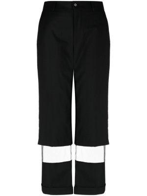 

Semi-sheer panelled straight-leg trousers, Black Comme Des Garçons Semi-sheer panelled straight-leg trousers