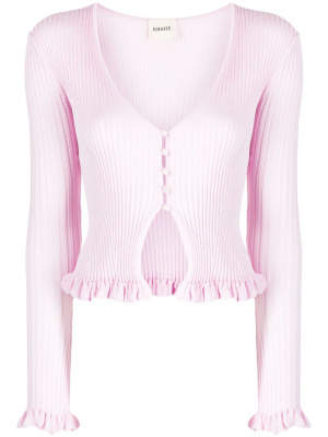 

Zinnia ruffle silk cardigan, KHAITE Zinnia ruffle silk cardigan