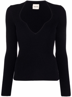 

Long-sleeve ribbed-knit top, KHAITE Long-sleeve ribbed-knit top