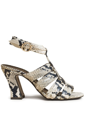 

Perth snakeskin-print 80mm sandals, KHAITE Perth snakeskin-print 80mm sandals