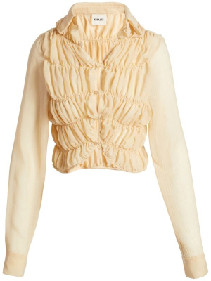 

The Brena smocking-detail blouse, KHAITE The Brena smocking-detail blouse