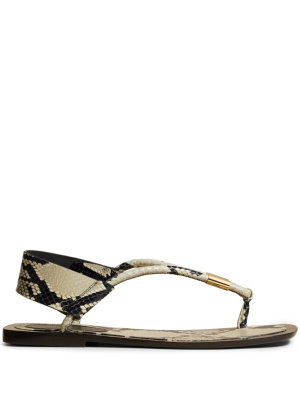 

Devoe snakeskin-print flat sandals, KHAITE Devoe snakeskin-print flat sandals