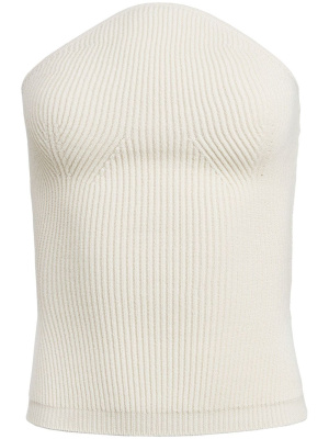 

Strapless ribbed-knit top, KHAITE Strapless ribbed-knit top