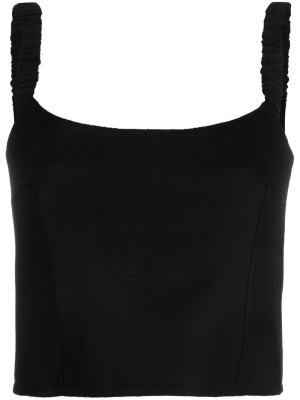 

Ruched-shoulder cropped tank top, KHAITE Ruched-shoulder cropped tank top