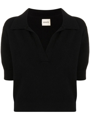 

Spread-collar knit top, KHAITE Spread-collar knit top