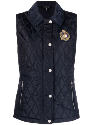 

Quilted logo-patch gilet, Lauren Ralph Lauren Quilted logo-patch gilet