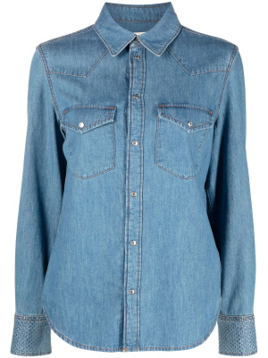 

Rhinestone-embellished cotton denim shirt, Zadig&Voltaire Rhinestone-embellished cotton denim shirt